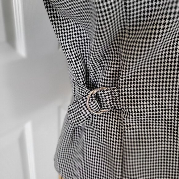 Michael Taylor Womens Houndstooth Jacket Black & White Zip Closure-S - Picture 9 of 9